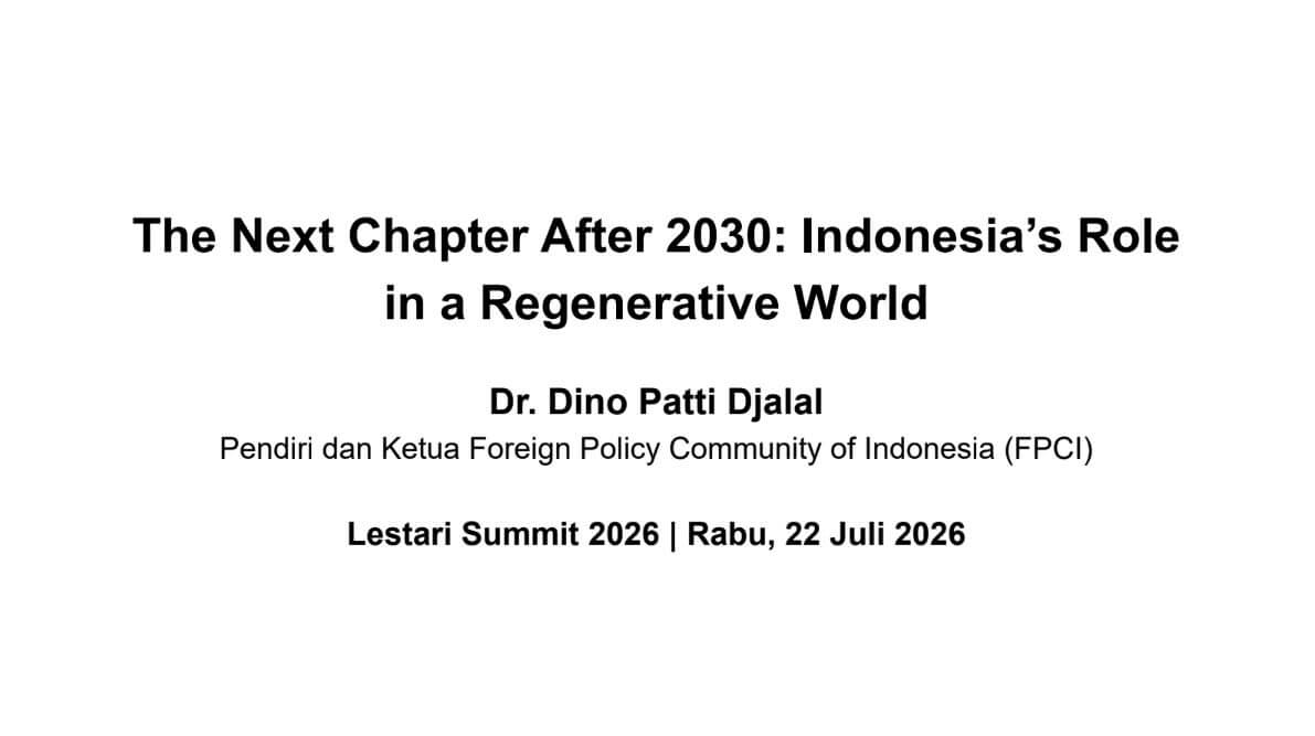 The Next Chapter After 2030: Indonesia’s Role in a Regenerative World